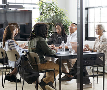 Marketing team conversing